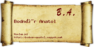 Bodnár Anatol névjegykártya