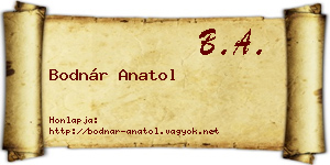 Bodnár Anatol névjegykártya
